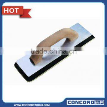 Rubber and EVA float with wooden handle aluminium plated masonry tool