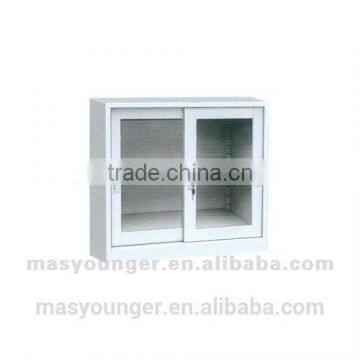 Steel/metal product half height sliding glass door filing/medical/bar living room display cabinet/cupboard office furniture