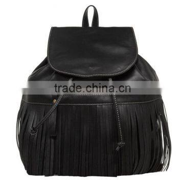 HD26-074 China customized stylish ladies PU outdoor black plain backpack