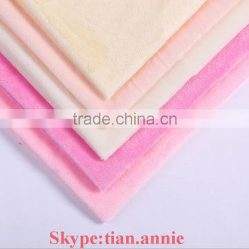 100% polyester colored velboa velvet fabric knit fabric light color