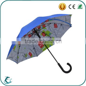 High quality custom double layer fabric changing straight rain umbrellas