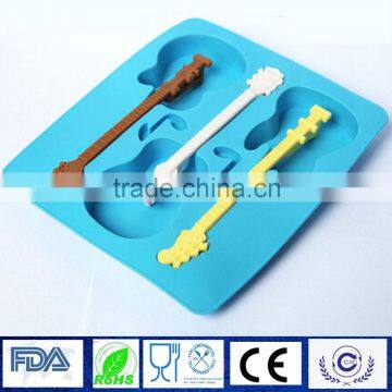 Guitar Shaped New Product Custom Silcone Fondant Mold Ice Cube Tray