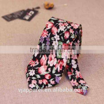 New Fashion High Quality Custom Print Cotton Skinny Neck Tie 2015