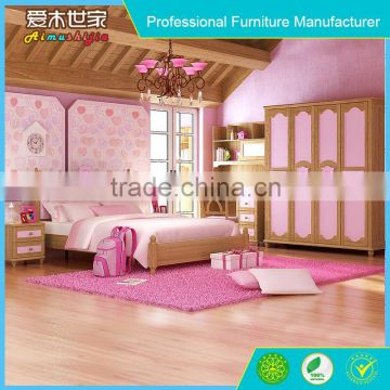 New style hot sale pink bedroom for girl designs