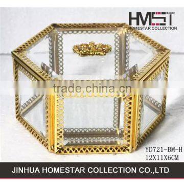 High quality decorative glass boxes for jewelry and gift storage