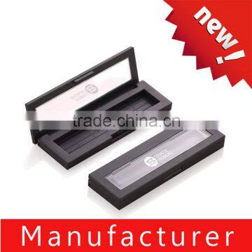 2016 newest rectangle black plastic cosmetic eyeshadow palette packaging