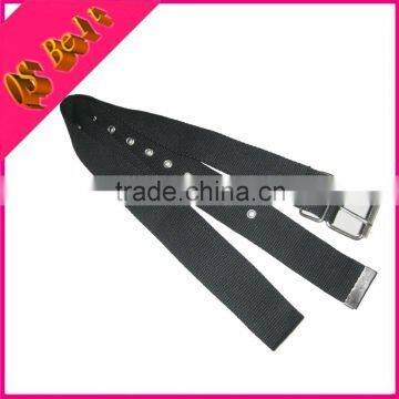 Metal Ring Fashion Man Canvas Belt With Roll Buckle