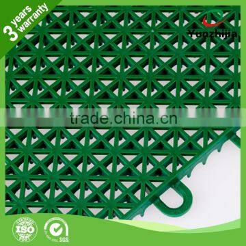 single layer interlocking plastic sport court flooring with cross shape