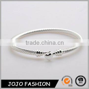 Online Shop China Simple Heart Bangle 3161 Stainless Steel Bracelet