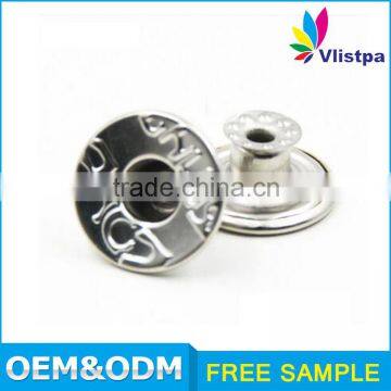 Round Letters Carving Logo Carved Snap Button Jewelry photo-4