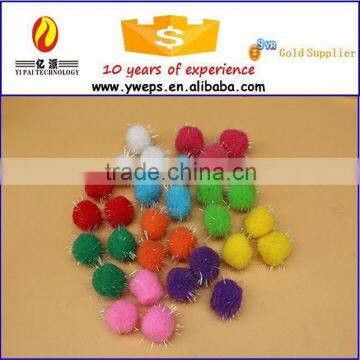 Wholesale Colorful Craft Artificial Decoration Glitter Pom Pom For Kids