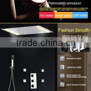 Rain Spa Shower Set 360*500mm Led Light Rain Shower Head Embed Ceiling Color Change Body Spray Bathroom Shower Head Set photo-5