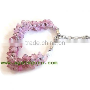 Rose Quartz Chips Bracelet : India Chakra Bracelet wholesaler