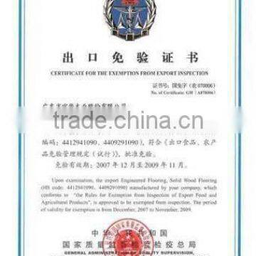 Export Inspection certifcate