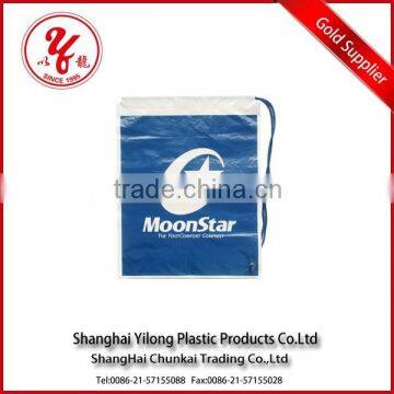 custom printed fashionable plastic drawstring gym bag manufacturer