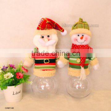 Christmas santa snowman Candy bottle Santa Claus snowman deer toy fancy and jars