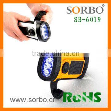 Wholesale LED Light Bar LED Tactical ABS Hand Cranking Flashlights Solar Power Outdoor Spotlight photo-6