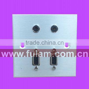 VGA AUDIO OEM 86 type brushed aluminum audio-visual accessories wall plug socket