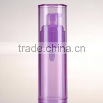 Round cosmetic airless pump bottle for personal care