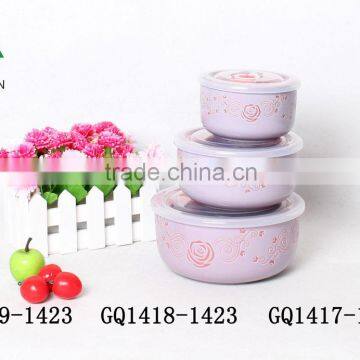 Three Different Color Heat Resistant Soup Bowl With Small Dots photo-6