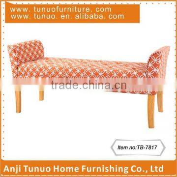 Bench&chaise&long chair,Buttons on seat,Rubber wood legs,Printed fabric,TB-7817