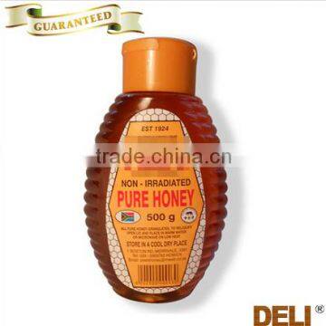 500g Squeeze bottle dark amber pure bee honey