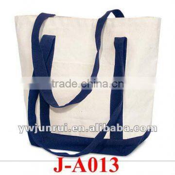 Accept OEM Orders Fashion Design Navy Trim Canvas Bag