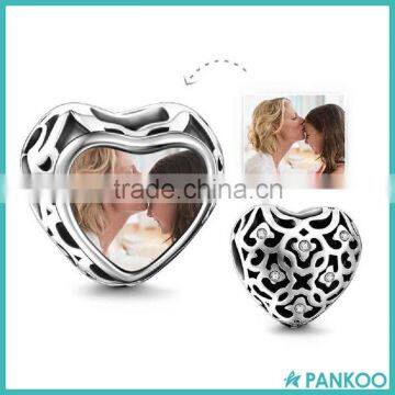 Custom 925 Sterling Silver European Heart Charms With Photo photo-6