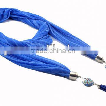 Tassel leather charms neckwear scarves new style necklace scarf