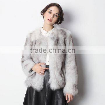 Hot Sale Real Silver Fox Fur Short Coat for Winter Warm Women