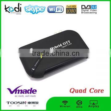 Hybrid OTT TV BOX Amlogic S805 quad core dvb s2 hd satellite receiver
