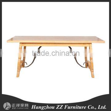 country style solid wood dining Iron table