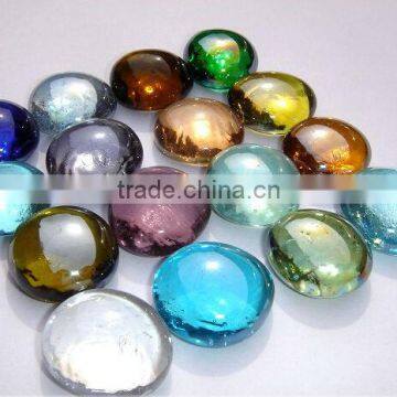 wholesale colored round flat glass marbles for home decoration