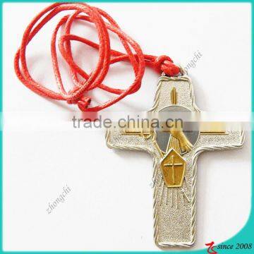 Zinc Alloy Metal Anti-silver Vintage Cross Necklace photo-3