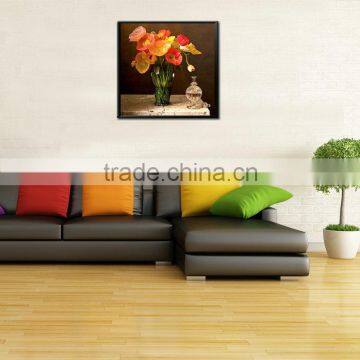 Modern Small White Frame Picture Purple Flower Oil Painting
