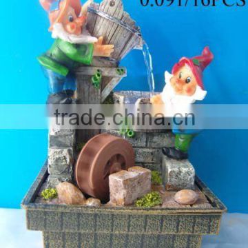 polyresin gnome table fountain indoor fountain