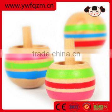 promotional wooden spinning top kid toy