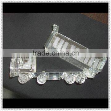 Professional Made Crystal Truck Model For Works Gifts