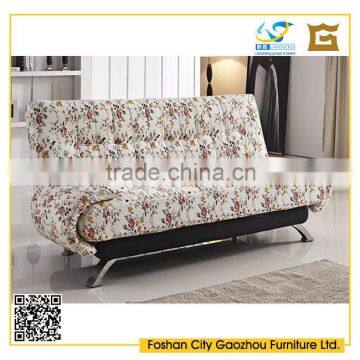 Rural style fabric high density foam folding sofa bed with removable armrests