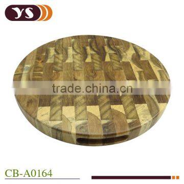 round end grain acacia wood chopping board