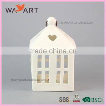 Funny White Ceramic Bird Cage Candle Holder