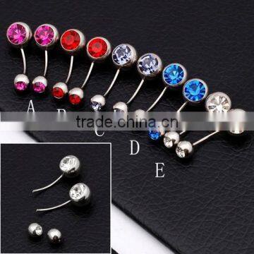 Fashion Stainless Steel Colorful Crystal Body Piercing Jewelry photo-6
