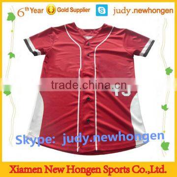 woman plain pink baseball jersey, full dye sublimation baseball jerseys