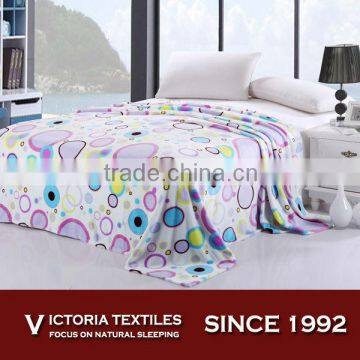 circle pattern printed king queen size flannel fleece bedding blanket NEW
