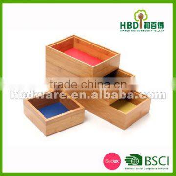 Set Top Box Set, 4 Pcs Bamboo Box Set