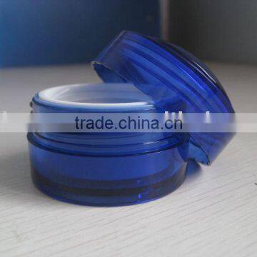 cosmetic jars of transparent blue effective