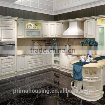 2016 PVC MDF kitchen cabinet with high glass door