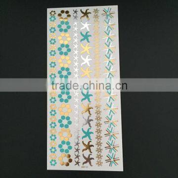 WMT-107 Temporary Golden Flash Foil Tattoo Sticker