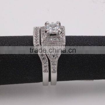 Fashion 925 Silver Jewelry Two Set Pave Setting Ring photo-4