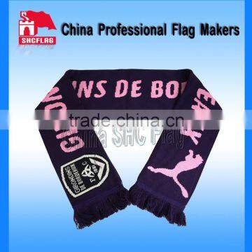 Acrylic Custom knitting scarf with Jacquard logo